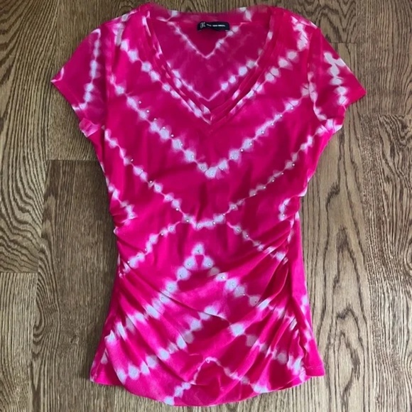 INC Tie Dye V-Neck Sequin Top - Picture 1 of 2
